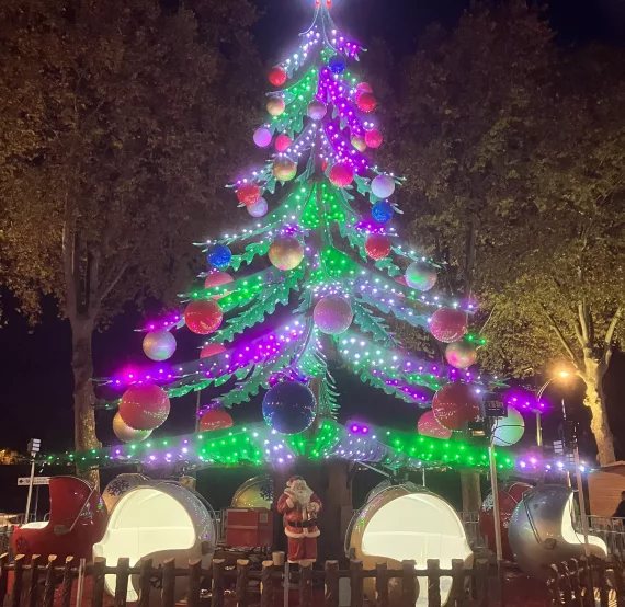 Sapin Merveilleux à Orléans de nuit